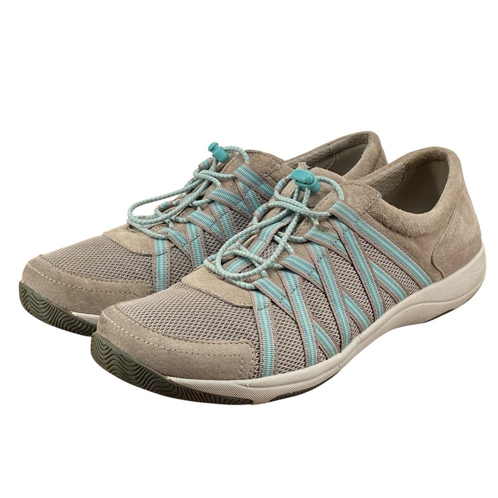 Dansko Honor Stone Blue Suede Mesh Bungee Sneakers Women's Size EU 40 US 9.5-10